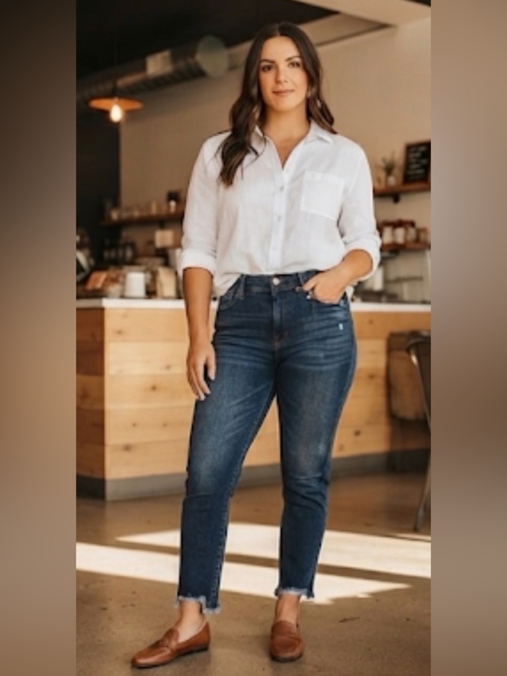Judy Blue Kick Flare Jeans Women’sHigh Rise Raw Hem Cropped Medium Wash